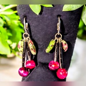 Genuine Beads Earrings Sterling Silver 925